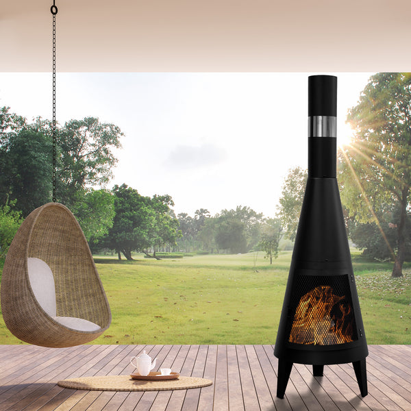 Wood-Burning Steel Chiminea Patio Heater – Vivzone store