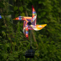2/Pack Windmill Garden Lights Solar Wind Spinner