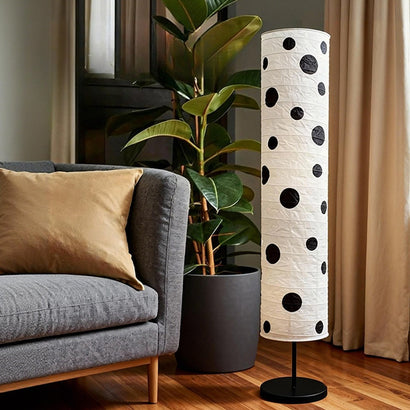 Minimalist Polka Dot Paper Floor Lamp