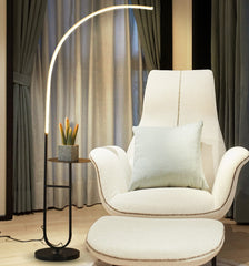 2 Tire Adjustable Color Marble Tray Table Floor Lamp