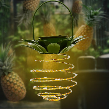 Solar Pineapple Iron Art Lantern LED Copper Wire String Lights Outdoor Waterproof Garden Decorative Hanging Lights