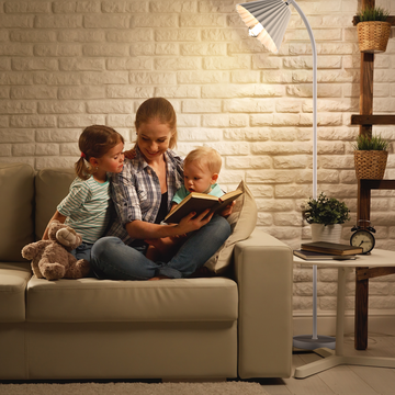 Indoor Floor Lamp with Pleated Lamp Shades