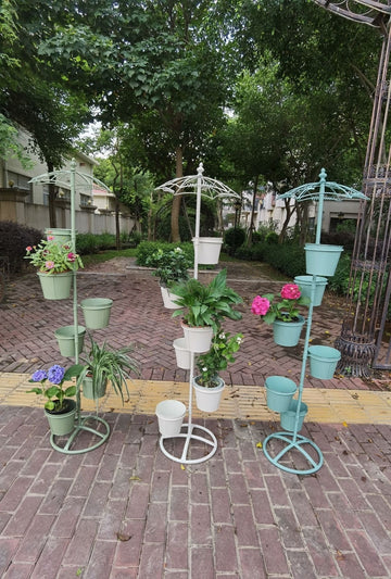Iron Art Flower Stand Multi-Layer Step-Style Plant Pot Display Rack