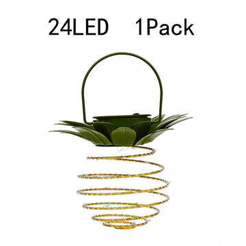 Solar Pineapple Iron Art Lantern LED Copper Wire String Lights Outdoor Waterproof Garden Decorative Hanging Lights