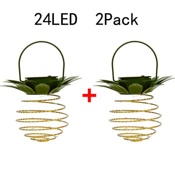 Solar Pineapple Iron Art Lantern LED Copper Wire String Lights Outdoor Waterproof Garden Decorative Hanging Lights