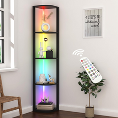 5-Tier RGB Bookshelf Illuminate Corner