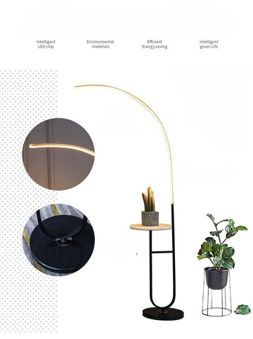 2 Tire Adjustable Color Marble Tray Table Floor Lamp