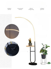 2 Tire Adjustable Color Marble Tray Table Floor Lamp