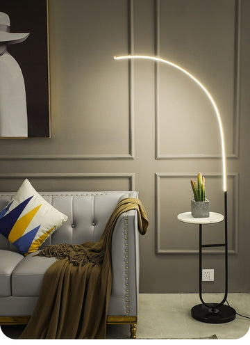 2 Tire Adjustable Color Marble Tray Table Floor Lamp