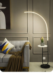 2 Tire Adjustable Color Marble Tray Table Floor Lamp