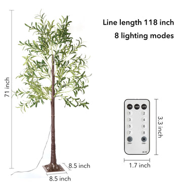 5.9ft Artificial Eucalyptus Tree/Olive Tree With Lights