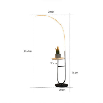 2 Tire Adjustable Color Marble Tray Table Floor Lamp