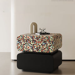 Rainbow Mosaic Solid Wood Bedside Table