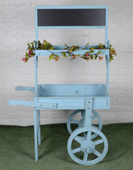 Ornamental soft decoration blackboard flower rack display with wheels