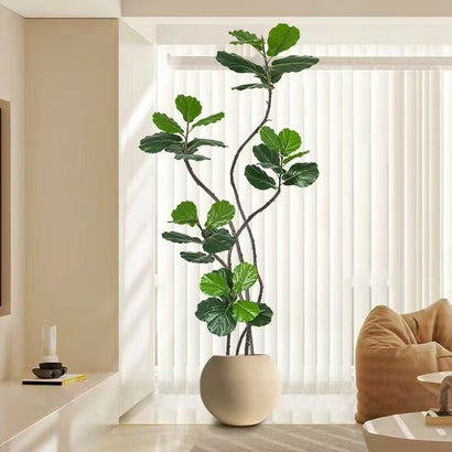 Simulation Fiddle Leaf Fig Green Plant Fake Tree Large Ornament for Living Room