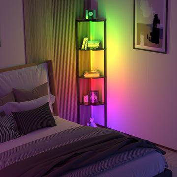 5-Tier RGB Bookshelf Illuminate Corner