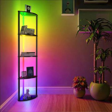 5-Tier RGB Bookshelf Illuminate Corner