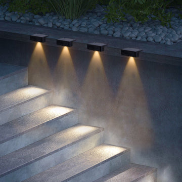 4-Pack Oudoor Solar Powered Deck Lights Wall Lamp