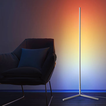 RGBCW Corner Floor Lamp Black/Gold/White