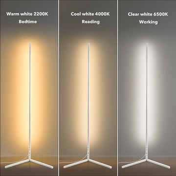 RGBCW Corner Floor Lamp Black/Gold/White