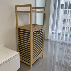 Dirty laundry storage basket bathroom bamboo cloth