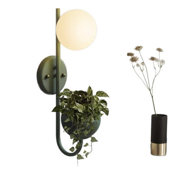 Green plant corridor staircase indoor study living room bedroom bedside glass globe wall lamp