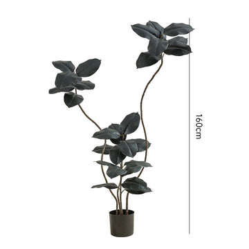 Artificial Green Plant Black Gold Rubber Tree