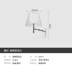 Acrylic floor lamp by the sofa in the living room and bedroom
