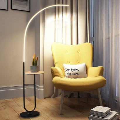 2 Tire Adjustable Color Marble Tray Table Floor Lamp
