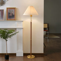 Vintage-style solid wood floor lamp
