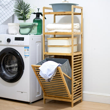 Dirty laundry storage basket bathroom bamboo cloth
