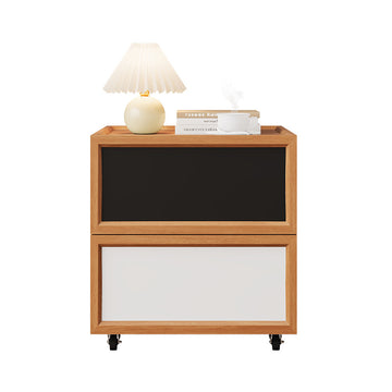 Modern Mid-Century Retro Color Block Rolling Mobile Bedside Storage Cabinet Small Side Cabinet