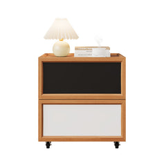 Modern Mid-Century Retro Color Block Rolling Mobile Bedside Storage Cabinet Small Side Cabinet