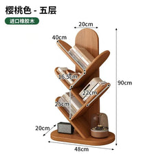 Corner small narrow bookshelf for children against the wall