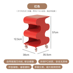 Movable plastic cart by the sofa