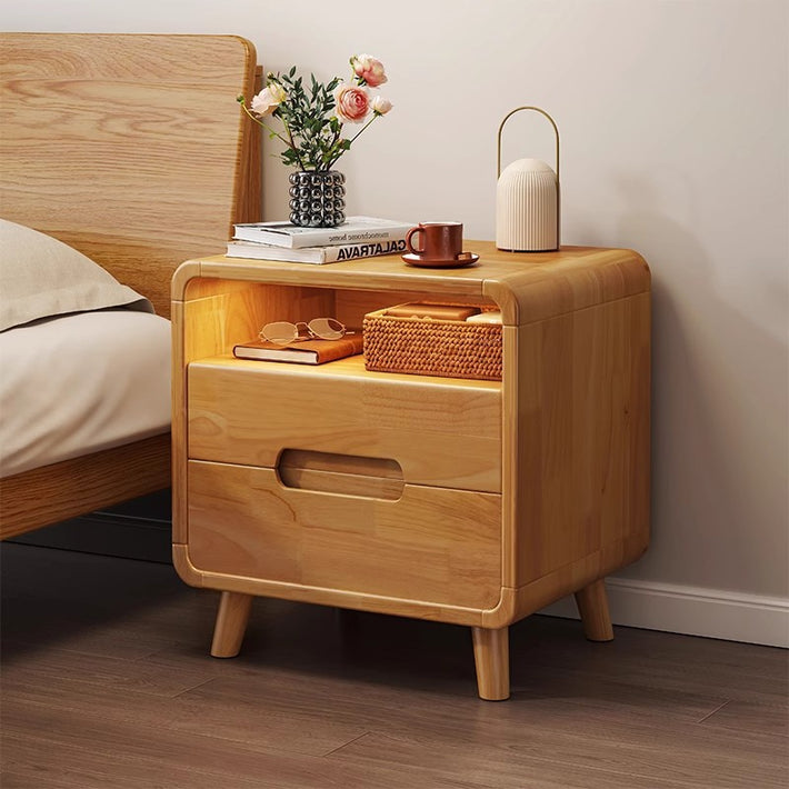 All solid wood bedside table, home bedroom small bedside nightstand, small storage cabinet