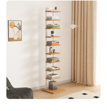 Multi-layer shelf divider for bedside bookshelf