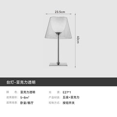 Acrylic floor lamp by the sofa in the living room and bedroom