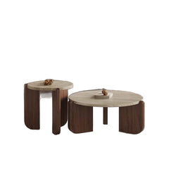 Sintered stone and travertine coffee table for living room home use