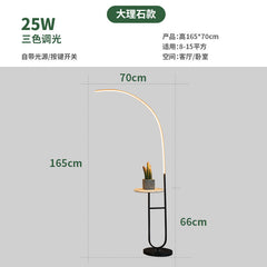 2 Tire Adjustable Color Marble Tray Table Floor Lamp