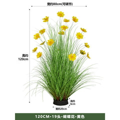 Artificial flowers, fake trees, and potted plants