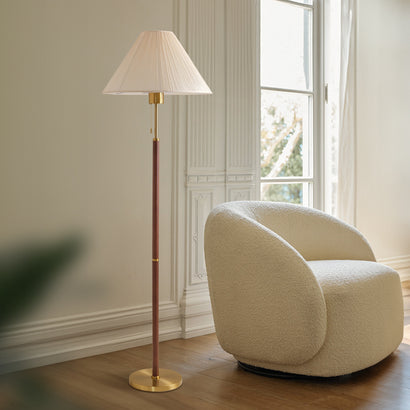 Vintage-style solid wood floor lamp