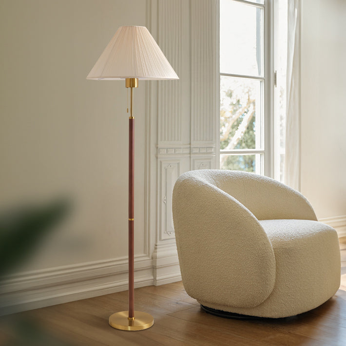 Vintage-style solid wood floor lamp