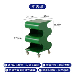 Vintage small trolley cream-style movable storage side cabinet