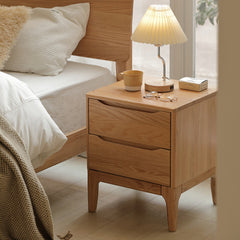 Solid Wood Bedside Table Nordic Simple Bedroom Storage Cabinet