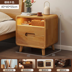 All solid wood bedside table, home bedroom small bedside nightstand, small storage cabinet