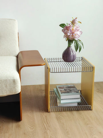 Stainless Steel Modular Storage Rack Coffee Table