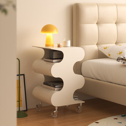 Movable plastic cart by the sofa