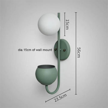 Green plant corridor staircase indoor study living room bedroom bedside glass globe wall lamp
