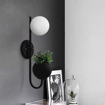 Green plant corridor staircase indoor study living room bedroom bedside glass globe wall lamp